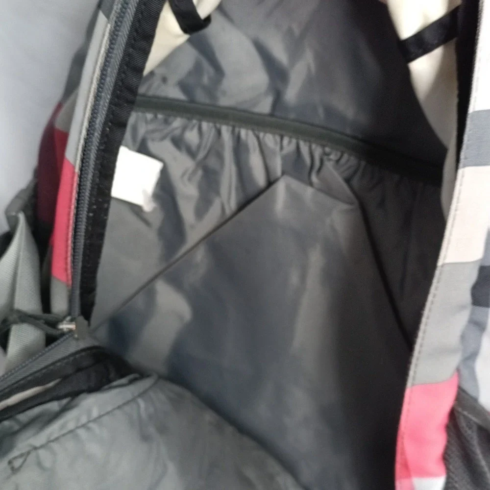 The North Face Wasatch Backpack Red Grey Plaid Daypack Hiking Bag s9